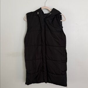 Black Puffer Vest with Hood